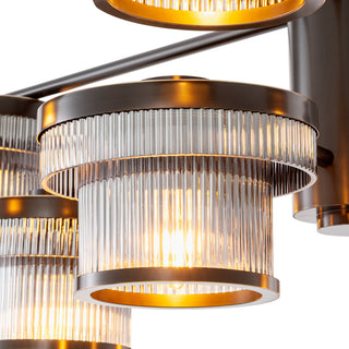 CDJ Chandelier Andromeda bronze highlight finish smoke glass
