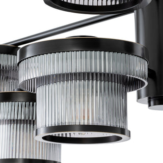 CDJ Chandelier Andromeda bronze highlight finish smoke glass
