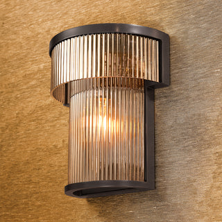 CDJ Wall Lamp Andromeda bronze highlight finish smoke glass