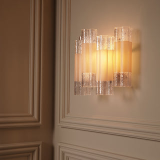 Wall Lamp Denton antique brass finish frosted glass