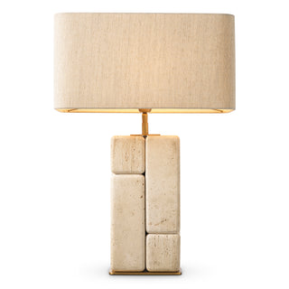 Table Lamp Rathmore travertine incl shade