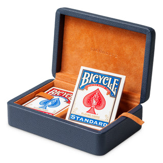 Deck Box The Ridges incl two decks of cards blue leather