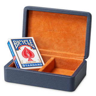 Deck Box The Ridges incl two decks of cards blue leather