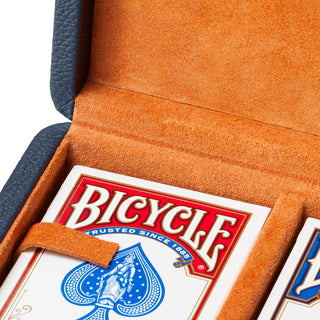 Deck Box The Ridges incl two decks of cards blue leather