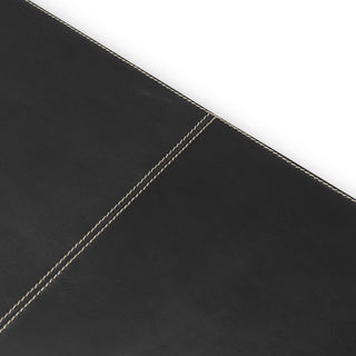 Desk Blotter Taos black leather natural rattan