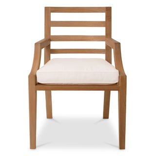 Outdoor Dining Chair Hera natural teak flores off-white