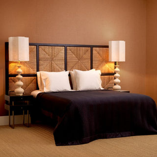 Headboard Aruba classic black finish natural seagrass