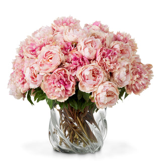 Bouquet of Peonies pink tones real touch 48 pcs/2 varieties