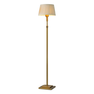 Floor Lamp Tryon antique brass finish incl beige pleated shade