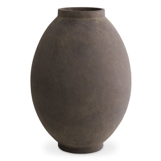 Vase Moon Jar taupe finish L