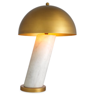 Table Lamp Daniel white marble antique brass finish