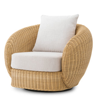 Swivel Chair Rafael natural rattan sentier cream