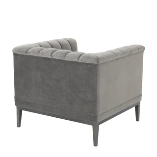 Chair Raffles roche porpoise grey velvet