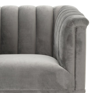 Chair Raffles roche porpoise grey velvet