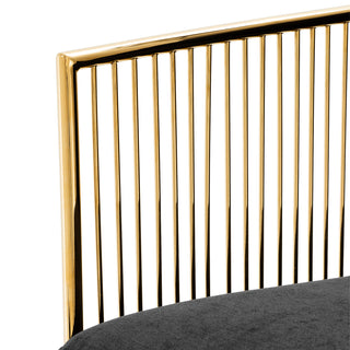 Chair Knox gold finish black velvet