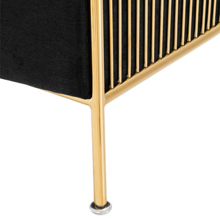 Chair Knox gold finish black velvet