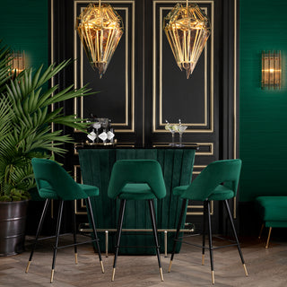 Bar Stool Avorio roche green velvet