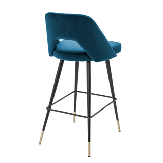 Bar Stool Avorio roche blue velvet