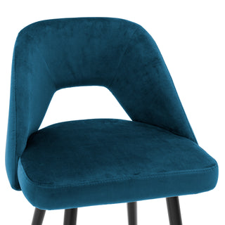 Bar Stool Avorio roche blue velvet
