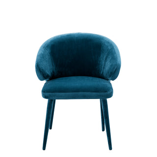 Dining Chair Cardinale roche teal blue velvet