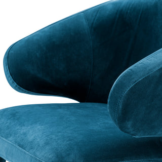 Dining Chair Cardinale roche teal blue velvet