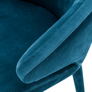 Dining Chair Cardinale roche teal blue velvet