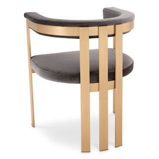 Dining Chair Clubhouse brushed brass finish savona grey
