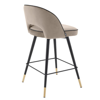 Counter Stool Cliff savona greige velvet set of 2
