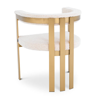 Dining Chair Clubhouse brushed brass finish bouclé cream
