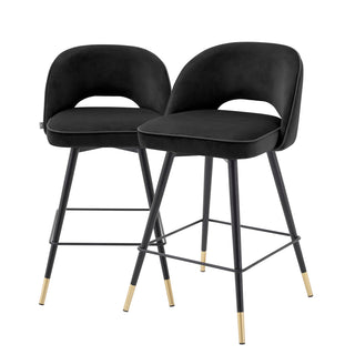 Counter Stool Cliff roche black velvet set of 2
