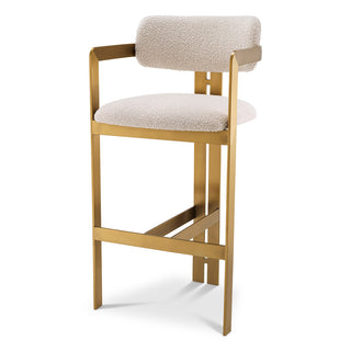 Gold Framed Bouclé Bar Stool Donato