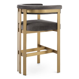 Bar Stool Clubhouse savona grey velvet