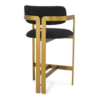 Counter Stool Donato brushed brass finish bouclé black