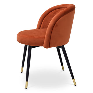 Dining Chair Chloé savona orange velvet set of 2