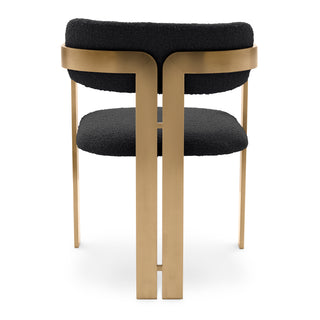 Dining Chair Donato brushed brass finish bouclé black