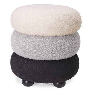 Stool Tulum bouclé cream grey black