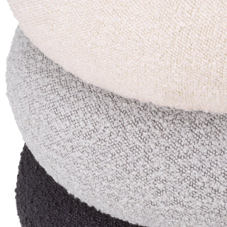 Stool Tulum bouclé cream grey black