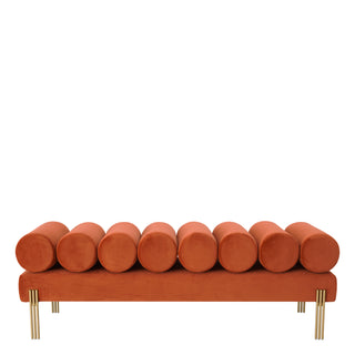 Bench Oxley savona orange velvet brushed brass finish