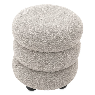Stool Tulum bouclé grey