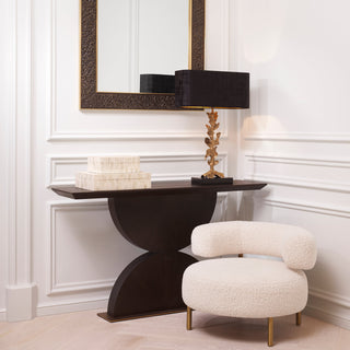 Chair Thompson faux shearling brushed brass finish