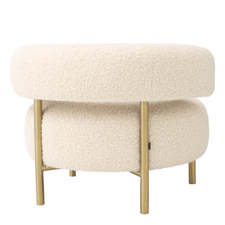 Chair Thompson faux shearling brushed brass finish