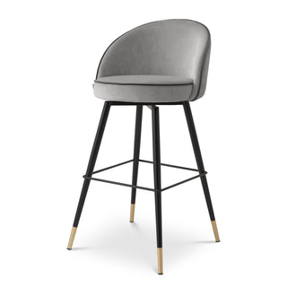 Bar Stool Cooper roche light grey velvet set of 2