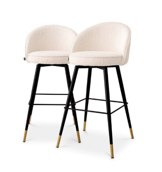 Bar Stool Cooper bouclé cream set of 2