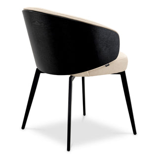 Dining Chair Camerota walnut finish sabino beige