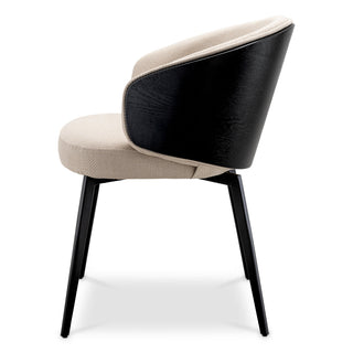Dining Chair Camerota walnut finish sabino beige