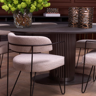 Dining Chair Giuseppe bouclé chalk white