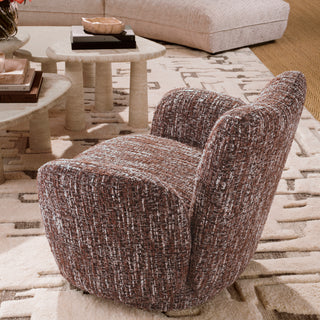 Red Boucle Accent Chair Merida