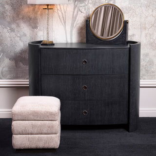 Stool Valmont creststone beige ebony finish