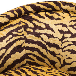 Swivel Chair Catene tigris brown brushed brass finish