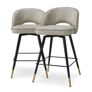 Swivel Counter Stools (2) Cliff Mayer Silver